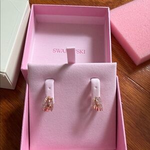 Swarovski Rose Gold Crystal Hoop Earrings